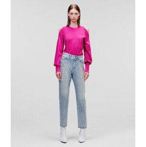 Džíny karl lagerfeld rhinestone splash denim pants modrá 25