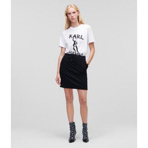 Sukně karl lagerfeld allover flock skirt černá xl