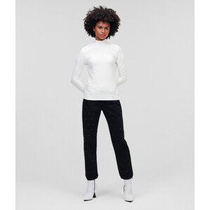 Rolák karl lagerfeld l-slv texture mockneck top bílá xs