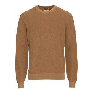 Svetr camel active knit 1/1 crewneck hnědá xxxl