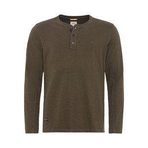 Tričko camel active henley 1/1 arm hnědá xxxl