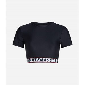 Top karl lagerfeld elongated logo swim top černá m