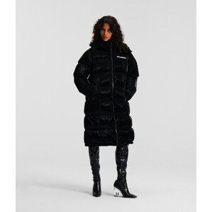 Kabát karl lagerfeld quilted long coat černá s