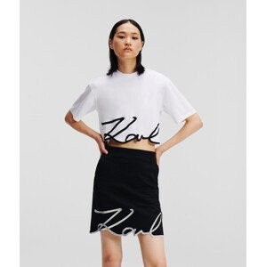 Tričko karl lagerfeld karl logo hem t-shirt bílá s