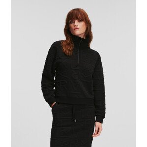 Mikina karl lagerfeld athleisure quilted zip up černá m