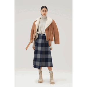 Sukně woolrich check wool skirt modrá m