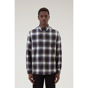 Košile woolrich light flannel shirt šedá s