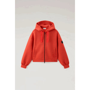 Mikina woolrich bonded fleece hoodie červená s