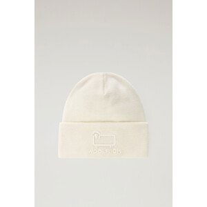 Čepice woolrich unisex cotton wool beanie bílá l