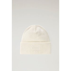 Čepice woolrich unisex cotton wool beanie bílá m