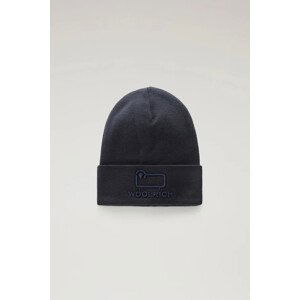 Čepice woolrich unisex cotton wool beanie modrá s