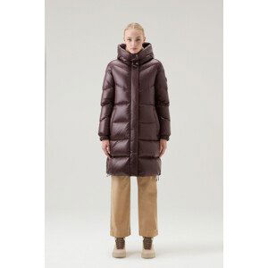 Bunda woolrich aliquippa long puffer jacket hnědá xs