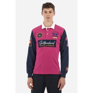 Polokošile la martina man polo l/s heavy jersey růžová xxxl