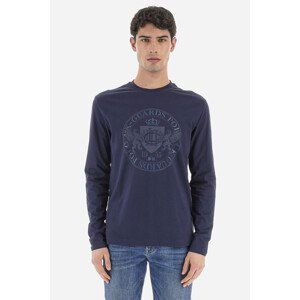 Tričko la martina man t-shirt l/s peached cotton modrá m