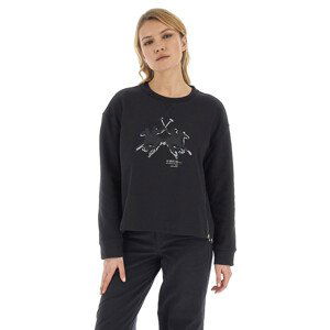 Mikina la martina woman fleece crew neck diagona černá 1