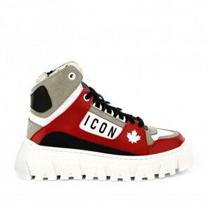 Tenisky dsquared  icon logo print hi-top basket sneakers lace up červená 36