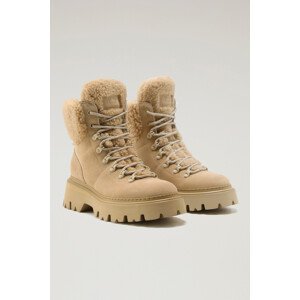 Kotníková obuv woolrich sheepskin high logger camoscio - montone hnědá 37