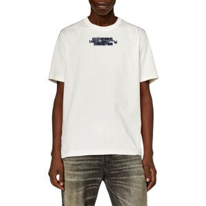 Tričko diesel t-just-slits-n6 t-shirt bílá s
