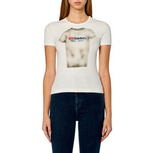 Tričko diesel t-uncutie-long-n18 t-shirt bílá s