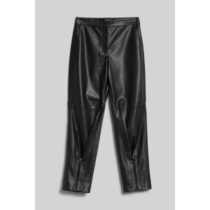 Kalhoty karl lagerfeld faux leather zip pants černá 44