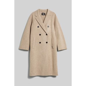 Kabát karl lagerfeld wool blend double face coat stone beige
