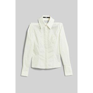 Košile karl lagerfeld fitted rhinestone shirt bílá 38