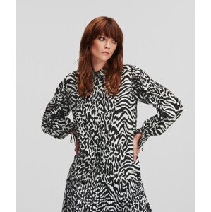 Halenka karl lagerfeld animal print silk shirt bílá 44