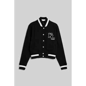 Mikina karl lagerfeld varsity sweat jacket černá s