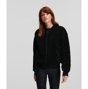 Mikina karl lagerfeld teddy zip up černá l