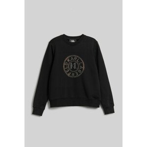 Mikina karl lagerfeld rhinestone logo sweatshirt černá m