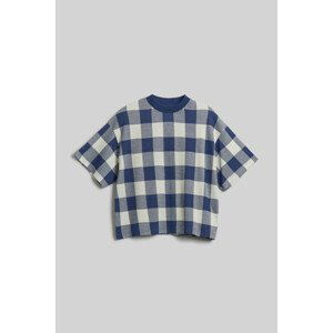 Tričko woolrich american check tee modrá m