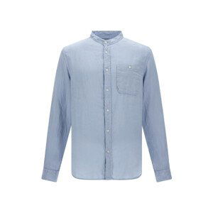 Košile woolrich band collar linen shirt modrá l