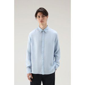 Košile woolrich linen shirt modrá xl