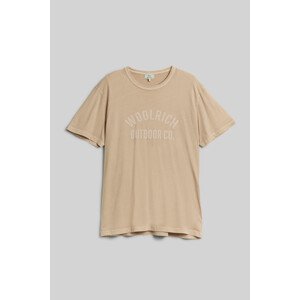 Tričko woolrich light garment dyed t-shirt hnědá m