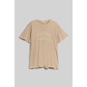 Tričko woolrich light garment dyed t-shirt hnědá xl