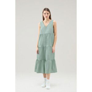 Šaty woolrich poplin maxi dress zelená m