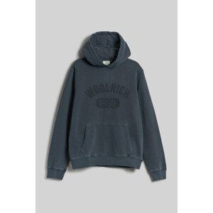 Mikina woolrich garment dyed logo hoodie modrá m