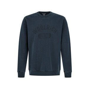 Mikina woolrich garment dyed logo crewneck modrá l