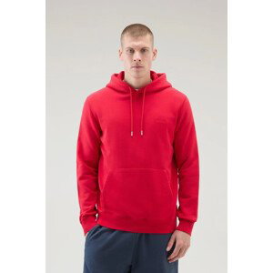 Mikina woolrich logo script hoodie červená s