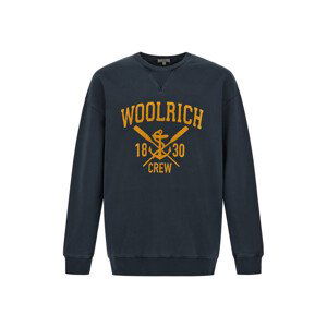 Mikina woolrich navy logo crewneck modrá m