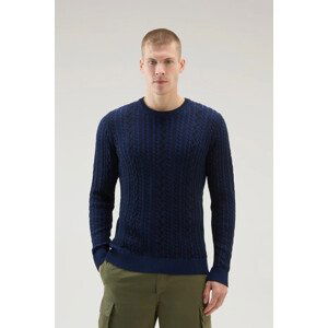 Svetr woolrich vanise cable crewneck modrá m