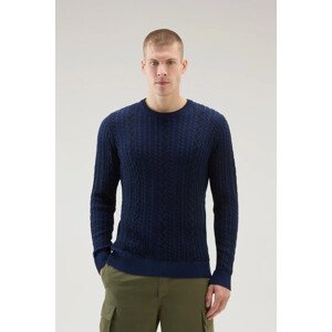 Svetr woolrich vanise cable crewneck modrá xxl