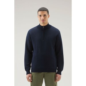 Svetr woolrich bicolor half-zip sweater modrá xl