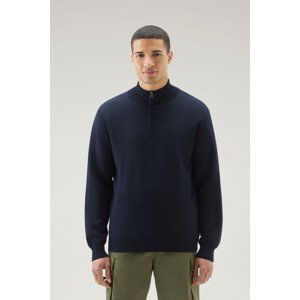 Svetr woolrich bicolor half-zip sweater modrá m