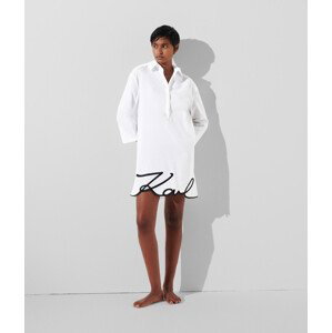 Plážové oblečení karl lagerfeld karl dna signature beach dress bílá s