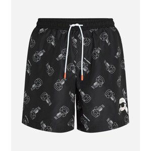 Plavky karl lagerfeld ikonik 2.0 aop med boardshorts černá l