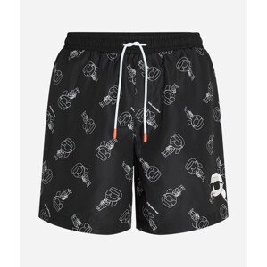 Plavky karl lagerfeld ikonik 2.0 aop med boardshorts černá xl