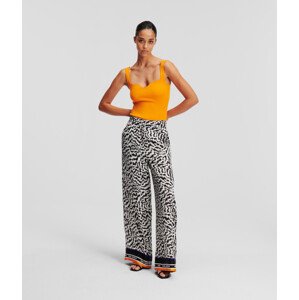 Kalhoty karl lagerfeld pj wide leg pants černá 38