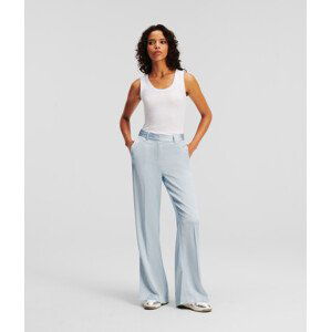 Kalhoty karl lagerfeld fluid satin tailored pants modrá 40