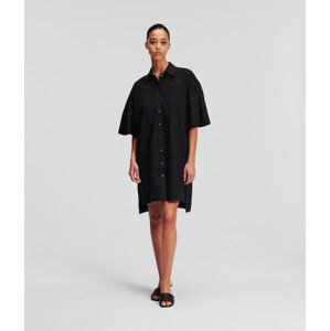 Šaty karl lagerfeld sslv embroidery shirt dress černá 44